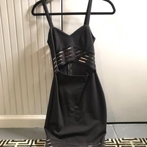 Black mini dress with cutout